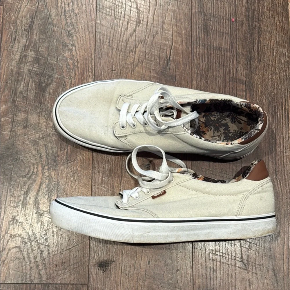 MENS VANS CREAM CANVAS SHOE
